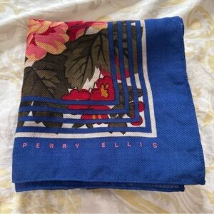 Perry Ellis Blue Floral Scarf
